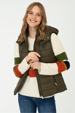 جلیقه کلاهدار زنانه سبز یو اس پولو US Polo (ساخت ترکیه)