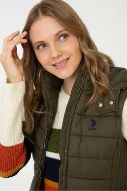 جلیقه کلاهدار زنانه سبز یو اس پولو US Polo (ساخت ترکیه)