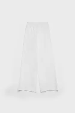 شلوار نخی گشاد سفید زنانه استرادیواریوس Stradivarius (ساخت اسپانیا)