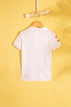 تی شرت یقه پولو با طرح کاکتوس پسرانه سفید یو اس پولو US Polo (ساخت ترکیه)