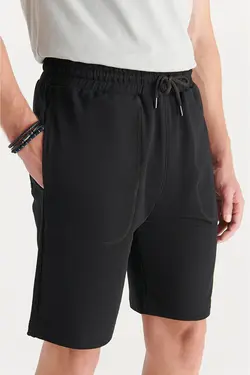 شلوارک مردانه راسته جیب دار مشکی آوا Avva (ساخت ترکیه)