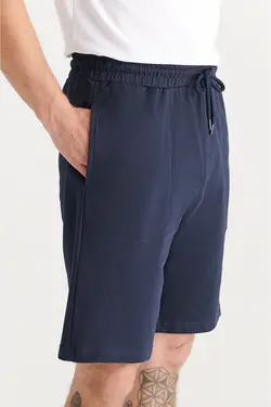 شلوارک مردانه راسته جیب دار سرمه ای آوا Avva (ساخت ترکیه)