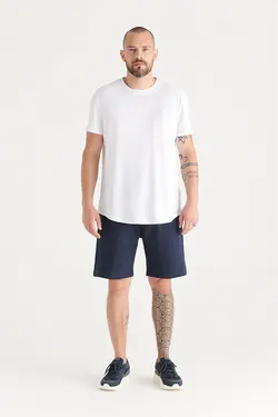 شلوارک مردانه راسته جیب دار سرمه ای آوا Avva (ساخت ترکیه)