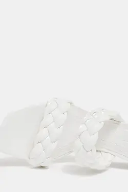 صندل پاشنه بلند بند بافتنی زنانه سفید برشکا Bershka (ساخت اسپانیا)