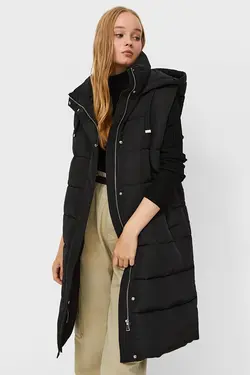 پافر بلند کلاه دار مشکی زنانه استرادیواریوس Stradivarius (ساخت اسپانیا)