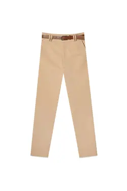 شلوار فاق بلند کمربند دار کرم زنانه از برند استرادیواریوس Stradivarius (ساخت اسپانیا)