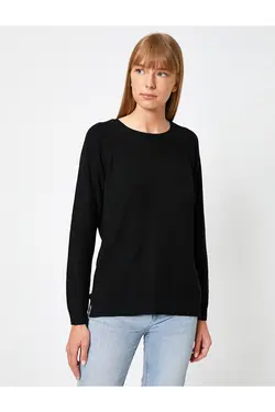 ژاکت بافتنی یقه گرد مشکی زنانه از برند  کوتون Koton (ساخت ترکیه)