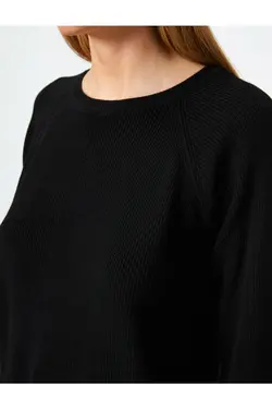 ژاکت بافتنی یقه گرد مشکی زنانه از برند  کوتون Koton (ساخت ترکیه)