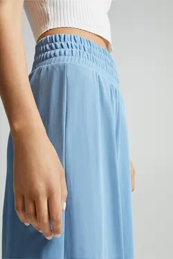 شلوار نخی گشاد کمر پهن زنانه رنگ آبی برشکا Bershka (ساخت اسپانیا)