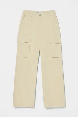 شلوار راسته 6 جیب زنانه رنگ شنی ماسه ای برشکا Bershka (ساخت اسپانیا)