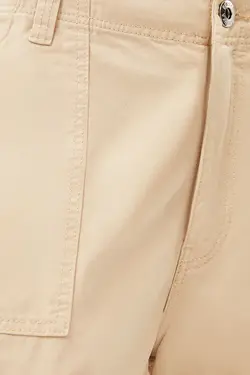 شلوار راسته 6 جیب زنانه رنگ شنی ماسه ای برشکا Bershka (ساخت اسپانیا)