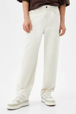 شلوار گشاد 5 جیب مردانه رنگ قهوه ای برشکا Bershka (ساخت اسپانیا)