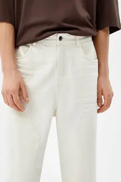 شلوار گشاد 5 جیب مردانه رنگ قهوه ای برشکا Bershka (ساخت اسپانیا)