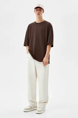 شلوار گشاد 5 جیب مردانه رنگ قهوه ای برشکا Bershka (ساخت اسپانیا)