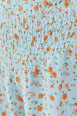شلوار راسته گشاد زنانه گل گلی رنگ سبز برشکا Bershka (ساخت اسپانیا)