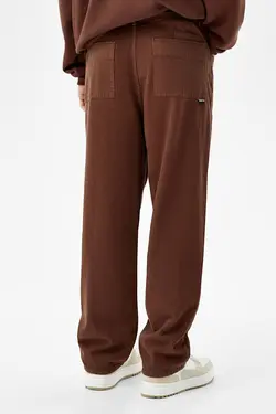 شلوار گشاد 5 جیب مردانه رنگ قهوه ای برشکا Bershka (ساخت اسپانیا)