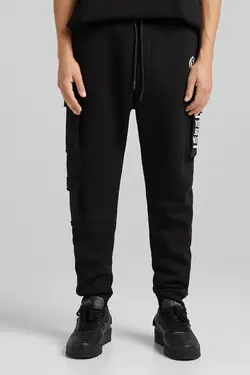 شلوار اسلش نخی 6 جیب طرح دار مردانه رنگ مشکی برشکا Bershka (ساخت اسپانیا)