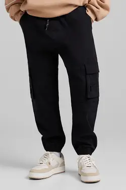 شلوار راسته 6 جیب مردانه رنگ مشکی برشکا Bershka (ساخت اسپانیا)