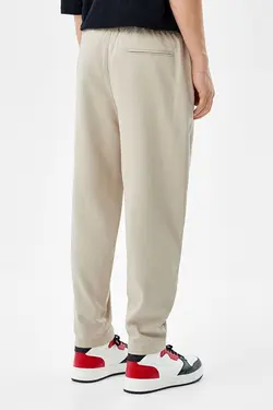 شلوار کلاسیک آجدار گشاد مردانه رنگ کرم برشکا Bershka (ساخت اسپانیا)