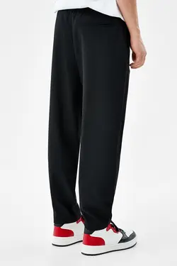 شلوار کلاسیک آجدار گشاد مردانه رنگ مشکی برشکا Bershka (ساخت اسپانیا)