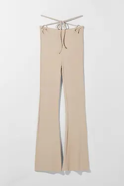 شلوار پالازو دمپا گشاد زنانه رنگ شنی ماسه ای برشکا Bershka (ساخت اسپانیا)