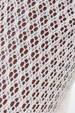 شلوار گشاد قلاب بافی زنانه رنگ سفید برشکا Bershka (ساخت اسپانیا)