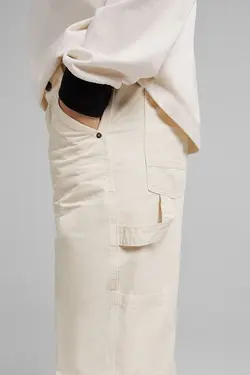 شلوار راسته گشاد نخی مردانه رنگ کرم  برشکا Bershka (ساخت اسپانیا)