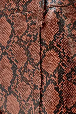 شلوار پالازو چرم مصنوعی پوست ماری زنانه رنگ قهوه ای برشکا Bershka (ساخت اسپانیا)