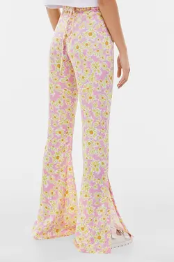 شلوار پالازو گل گلی زنانه رنگ صورتی برشکا Bershka (ساخت اسپانیا)