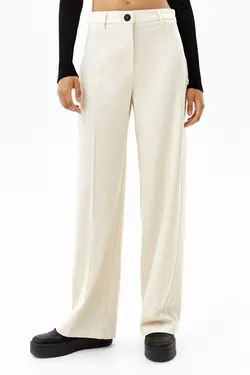 شلوار بگ با سوراخ کمربند زنانه رنگ سفید برشکا Bershka (ساخت اسپانیا)