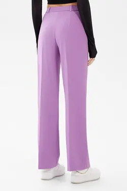 شلوار بگ با سوراخ کمربند زنانه رنگ بنفش برشکا Bershka (ساخت اسپانیا)