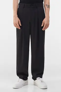شلوار گشاد مردانه کمر پلی دار رنگ مشکی برشکا Bershka (ساخت اسپانیا)