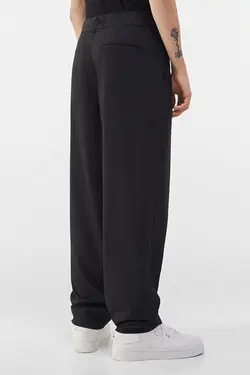 شلوار گشاد مردانه کمر پلی دار رنگ مشکی برشکا Bershka (ساخت اسپانیا)