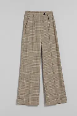 شلوار بگ چهارخانه زنانه رنگ توسی برشکا Bershka (ساخت اسپانیا)