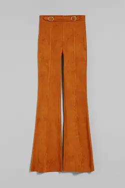 شلوار پالازو جیر مصنوعی زنانه رنگ خردلی برشکا Bershka (ساخت اسپانیا)
