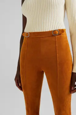 شلوار پالازو جیر مصنوعی زنانه رنگ خردلی برشکا Bershka (ساخت اسپانیا)