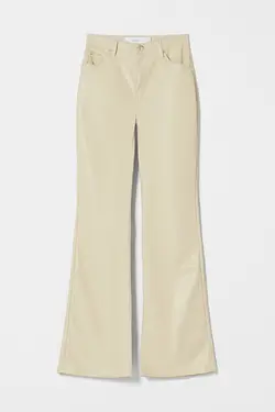 شلوار چرم مصنوعی زنانه رنگ شنی ماسه ای برشکا Bershka (ساخت اسپانیا)