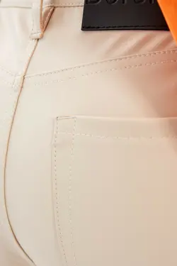 شلوار چرم مصنوعی زنانه رنگ شنی ماسه ای برشکا Bershka (ساخت اسپانیا)