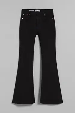 شلوار دمپا گشاد 5 جیب زنانه رنگ مشکی برشکا Bershka (ساخت اسپانیا)