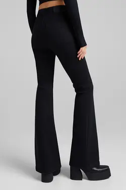 شلوار دمپا گشاد 5 جیب زنانه رنگ مشکی برشکا Bershka (ساخت اسپانیا)