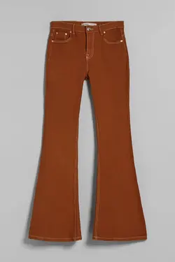 شلوار دمپا گشاد 5 جیب زنانه رنگ قهوه ای برشکا Bershka (ساخت اسپانیا)