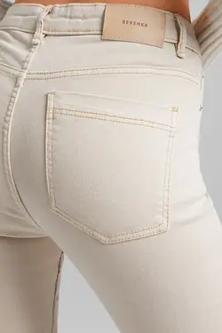 شلوار دمپا گشاد 5 جیب زنانه رنگ سفید برشکا Bershka (ساخت اسپانیا)