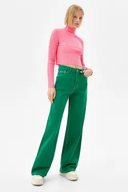 شلوار بگ زنانه رنگ سبز برشکا Bershka (ساخت اسپانیا)