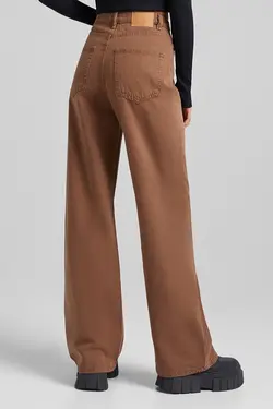 شلوار بگ زنانه رنگ قهوه ای برشکا Bershka (ساخت اسپانیا)