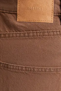 شلوار بگ زنانه رنگ قهوه ای برشکا Bershka (ساخت اسپانیا)
