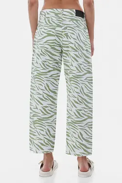 شلوار راسته زاپ دار زنانه با طرح گورخری برشکا Bershka (ساخت اسپانیا)