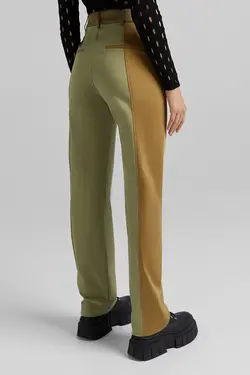 شلوار نخی برش دار سه رنگ زنانه رنگ سبز ، کاهی و کرم برشکا Bershka (ساخت اسپانیا)