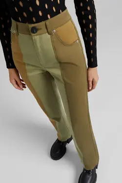 شلوار نخی برش دار سه رنگ زنانه رنگ سبز ، کاهی و کرم برشکا Bershka (ساخت اسپانیا)
