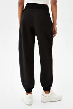 شلوار نخی Jogger Boks زنانه رنگ مشکی برشکا Bershka (ساخت اسپانیا)