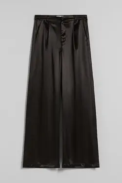 شلوار ساتن گشاد زنانه رنگ مشکی برشکا Bershka (ساخت اسپانیا)